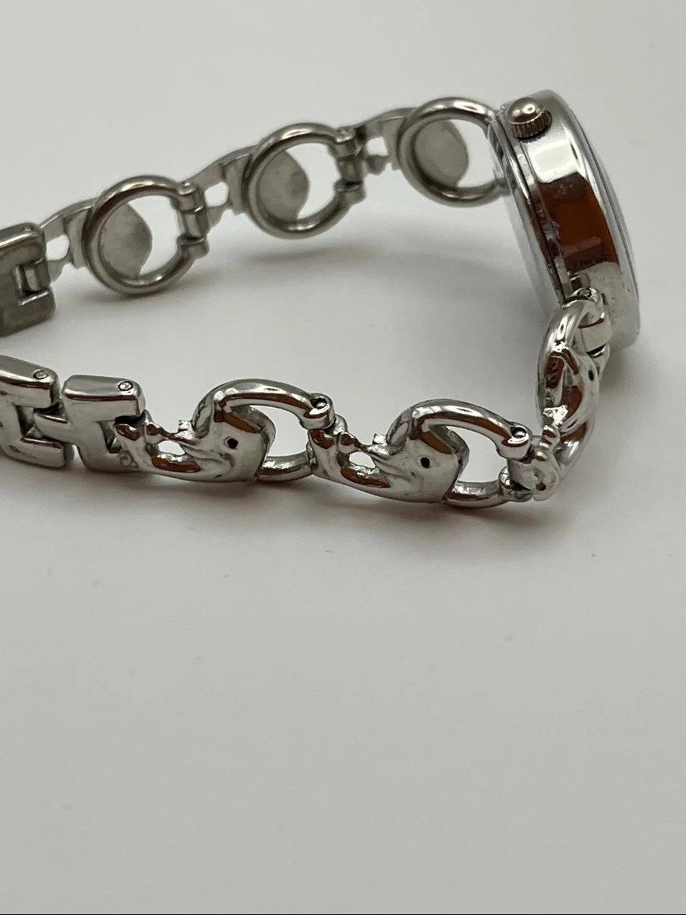 lei Silver Dolphin Link Watch with Blue Dial